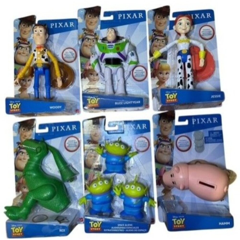 Disney Pixar Vintage Toy Story Action Figure Set Woody Buzz and more NEW in Box‎